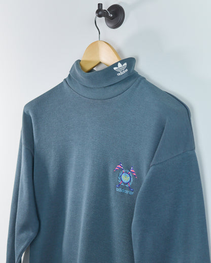 90s Adidas Golf Dark Green/Grey Long Sleeve Turtle Neck (M)