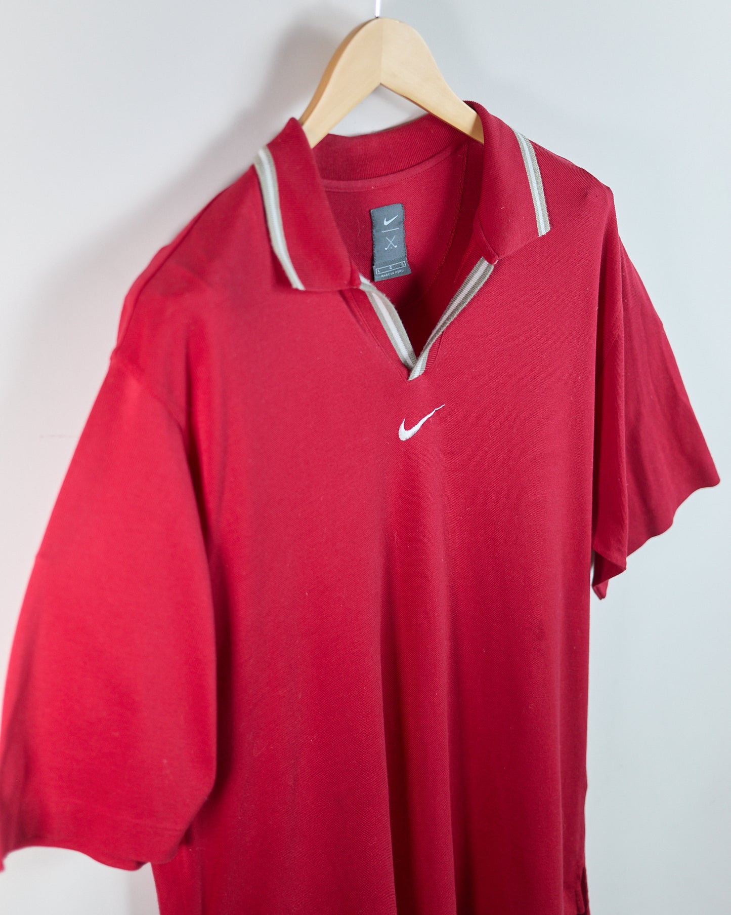 90s Nike Golf Red Polo (L) Rare Tiger Yin Yang edition