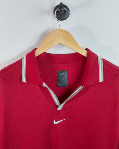 90s Nike Golf Red Polo (L) Rare Tiger Yin Yang edition