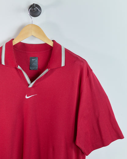 90s Nike Golf Red Polo (L) Rare Tiger Yin Yang edition