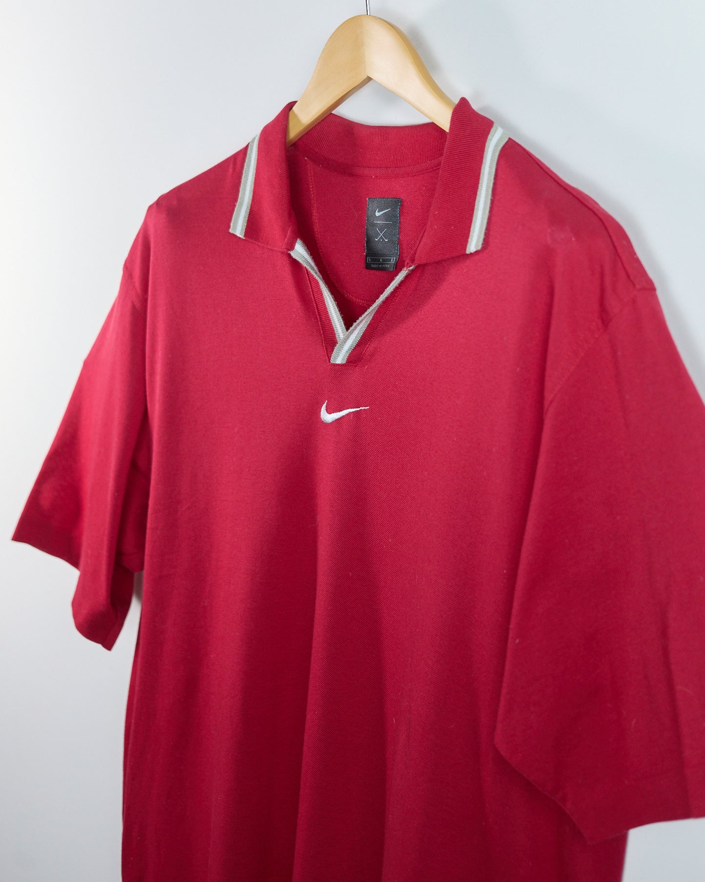 90s Nike Golf Red Polo (L) Rare Tiger Yin Yang edition