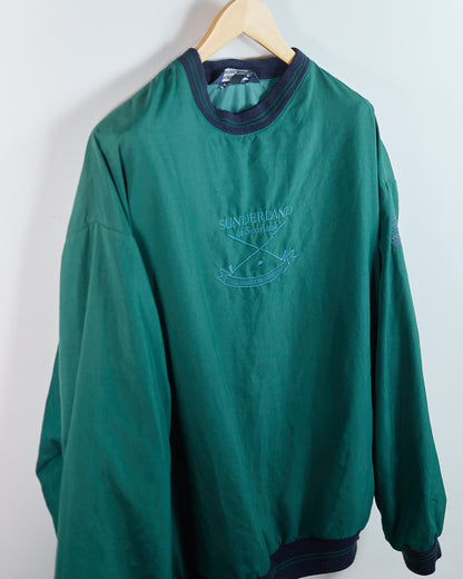 90s Sunderland of Scotland Green/Dark Blue Crew Neck Windbreaker (M)