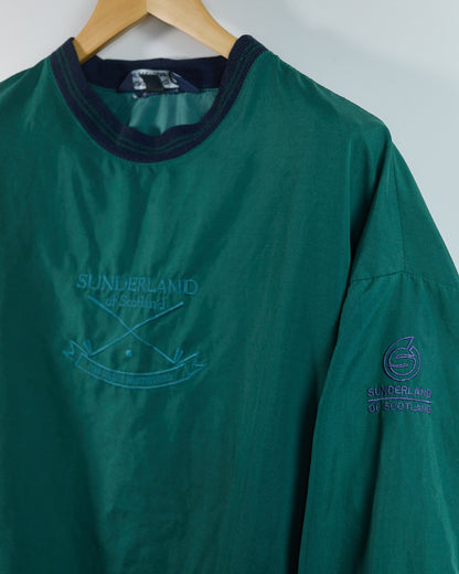 90s Sunderland of Scotland Green/Dark Blue Crew Neck Windbreaker (M)