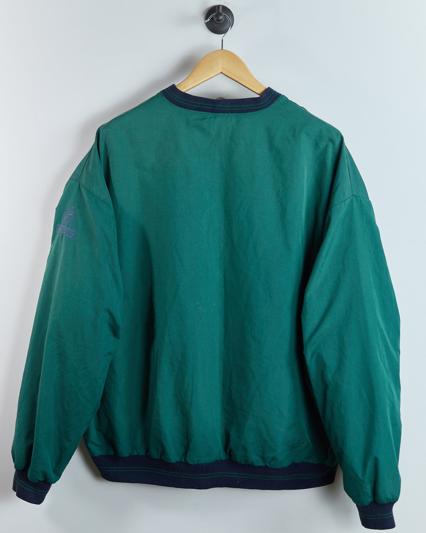 90s Sunderland of Scotland Green/Dark Blue Crew Neck Windbreaker (M)