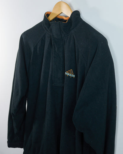 90s Adidas Golf Black/Orange Long Sleeve Quarter Zip Jumper (L)