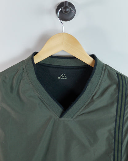 90s Adidas Golf Black/Green Reversible V Neck Windbreaker (M)