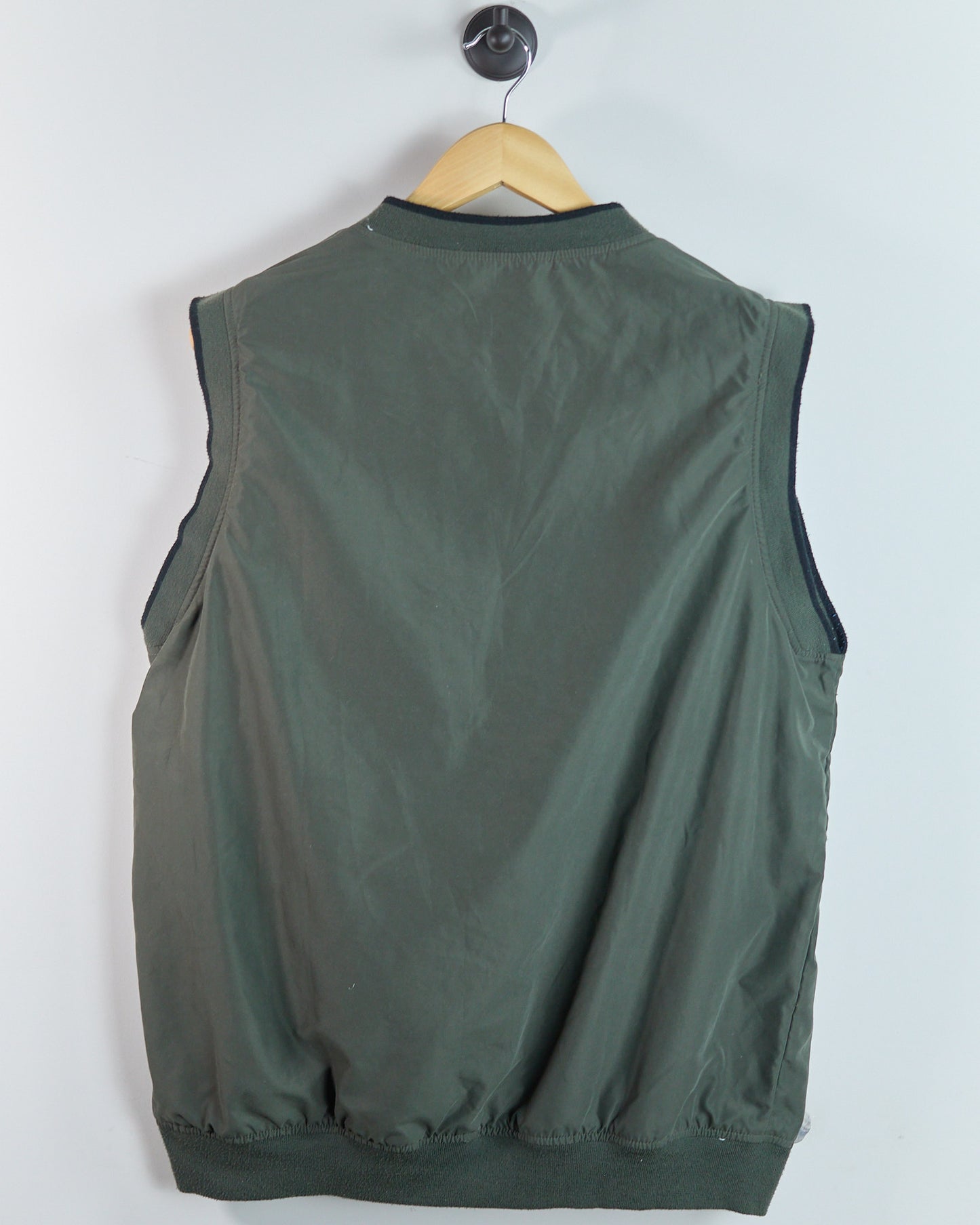 90s Adidas Golf Black/Green Reversible V Neck Windbreaker (M)