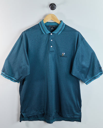 90s Nike Golf Turquoise Polo, Quail Hollow Logo Polo (L)