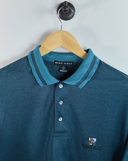 90s Nike Golf Turquoise Polo, Quail Hollow Logo Polo (L)