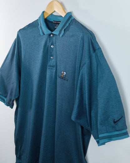 90s Nike Golf Turquoise Polo, Quail Hollow Logo Polo (L)