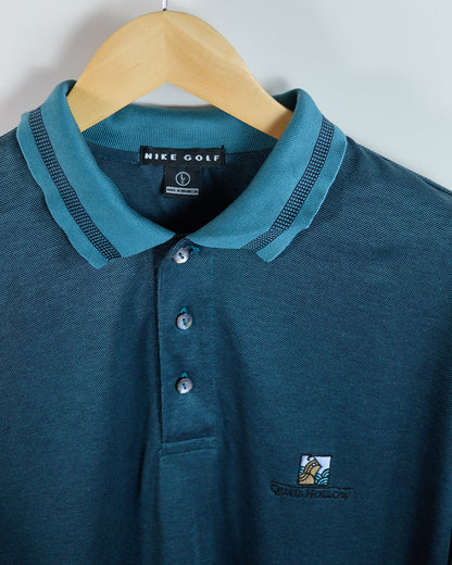 90s Nike Golf Turquoise Polo, Quail Hollow Logo Polo (L)