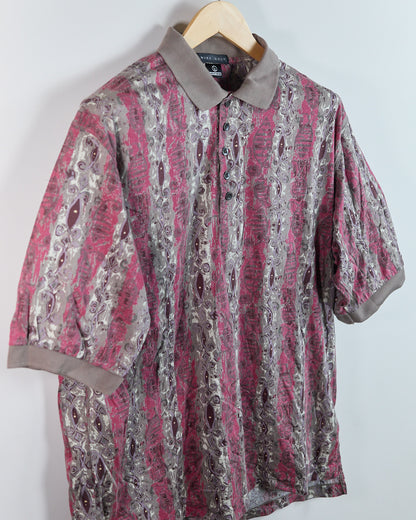 80s to early 90s Nike Golf Red and brown Pattern Polo (L)