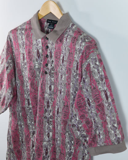 80s to early 90s Nike Golf Red and brown Pattern Polo (L)