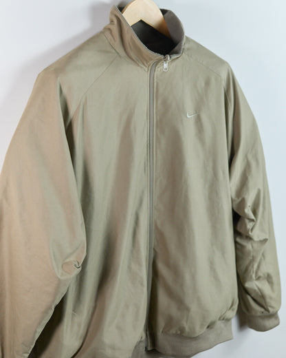 90s Nike Golf Beige and Green Zip Up Fleece (XL)