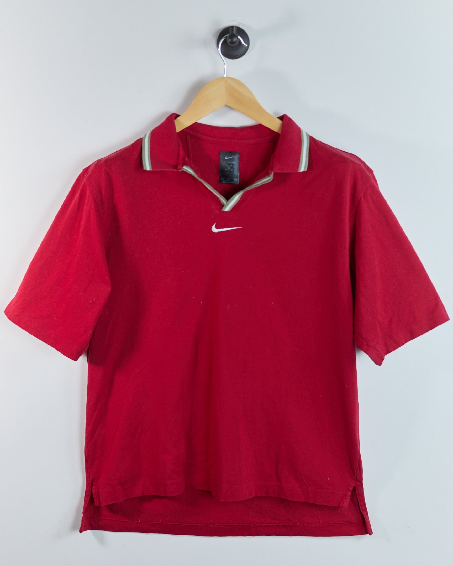 Early 00s Nike Golf Red Polo, Yin Yang logo (M)