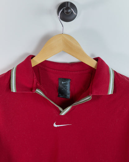 Early 00s Nike Golf Red Polo, Yin Yang logo (M)