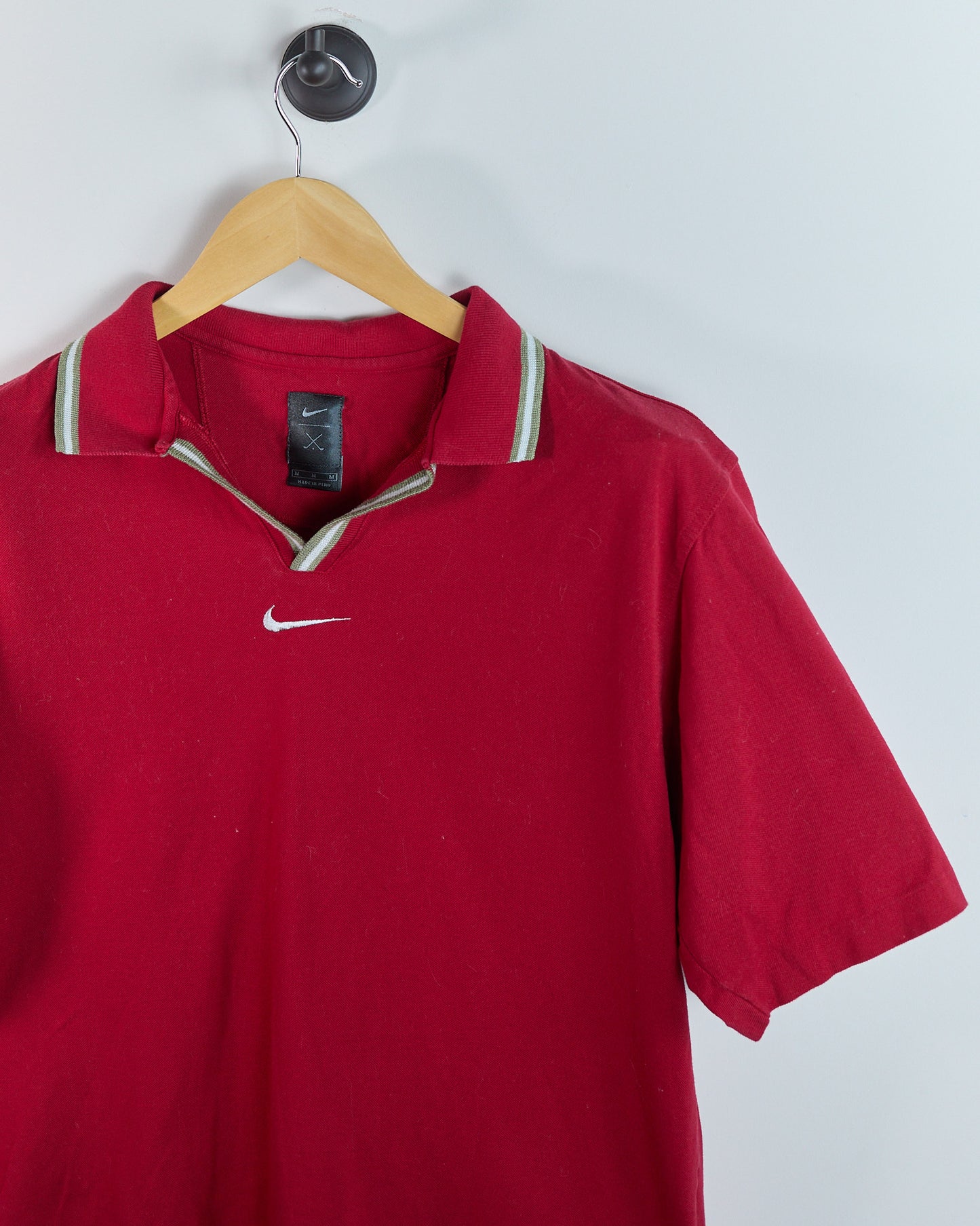 Early 00s Nike Golf Red Polo, Yin Yang logo (M)
