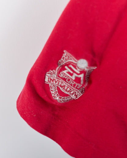 Early 00s Nike Golf Red Polo, Yin Yang logo (M)