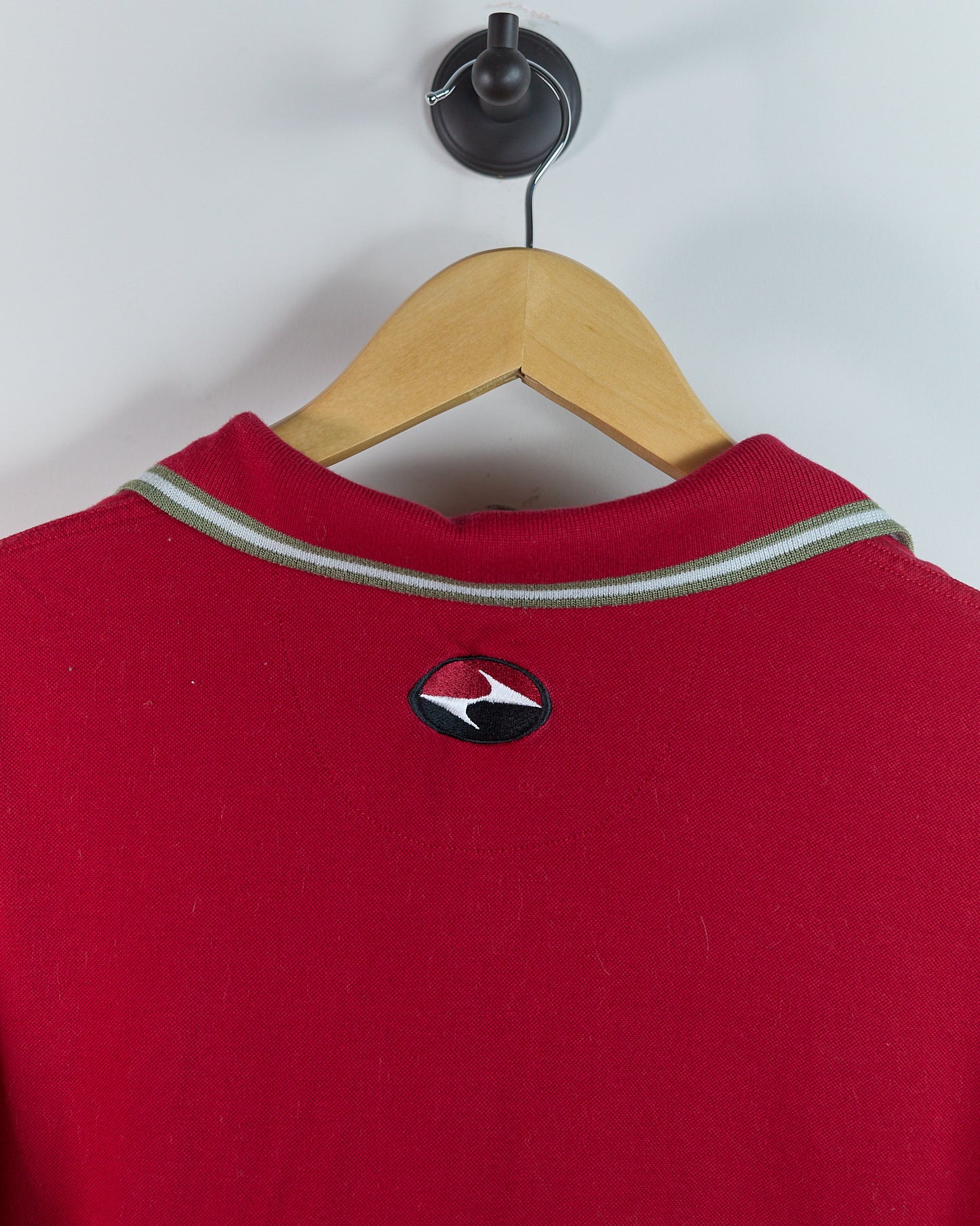 Early 00s Nike Golf Red Polo, Yin Yang logo (M)
