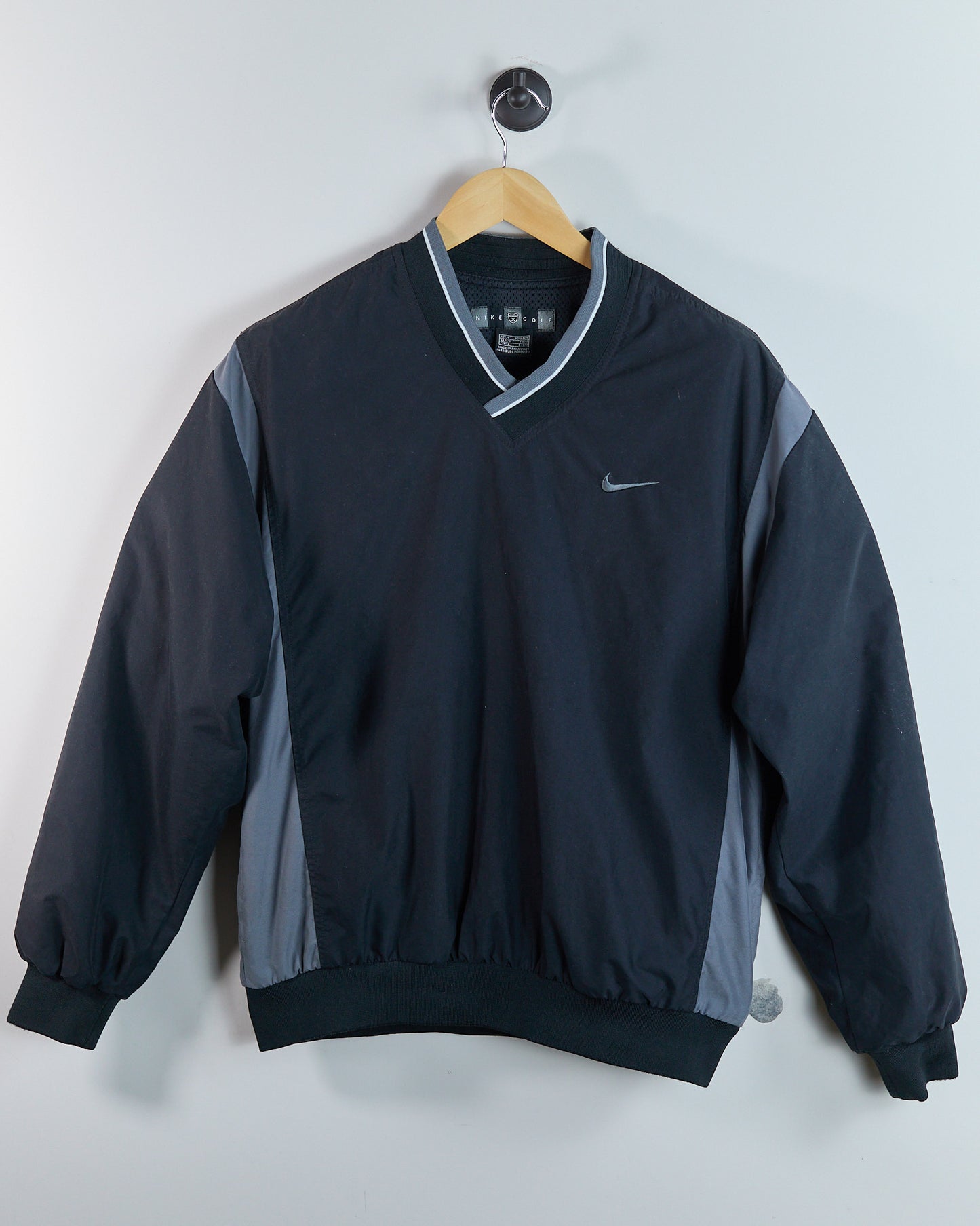 90s Nike Golf Black/Grey V Neck Windbreaker (M)