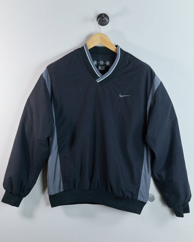 90s Nike Golf Black/Grey V Neck Windbreaker (M)