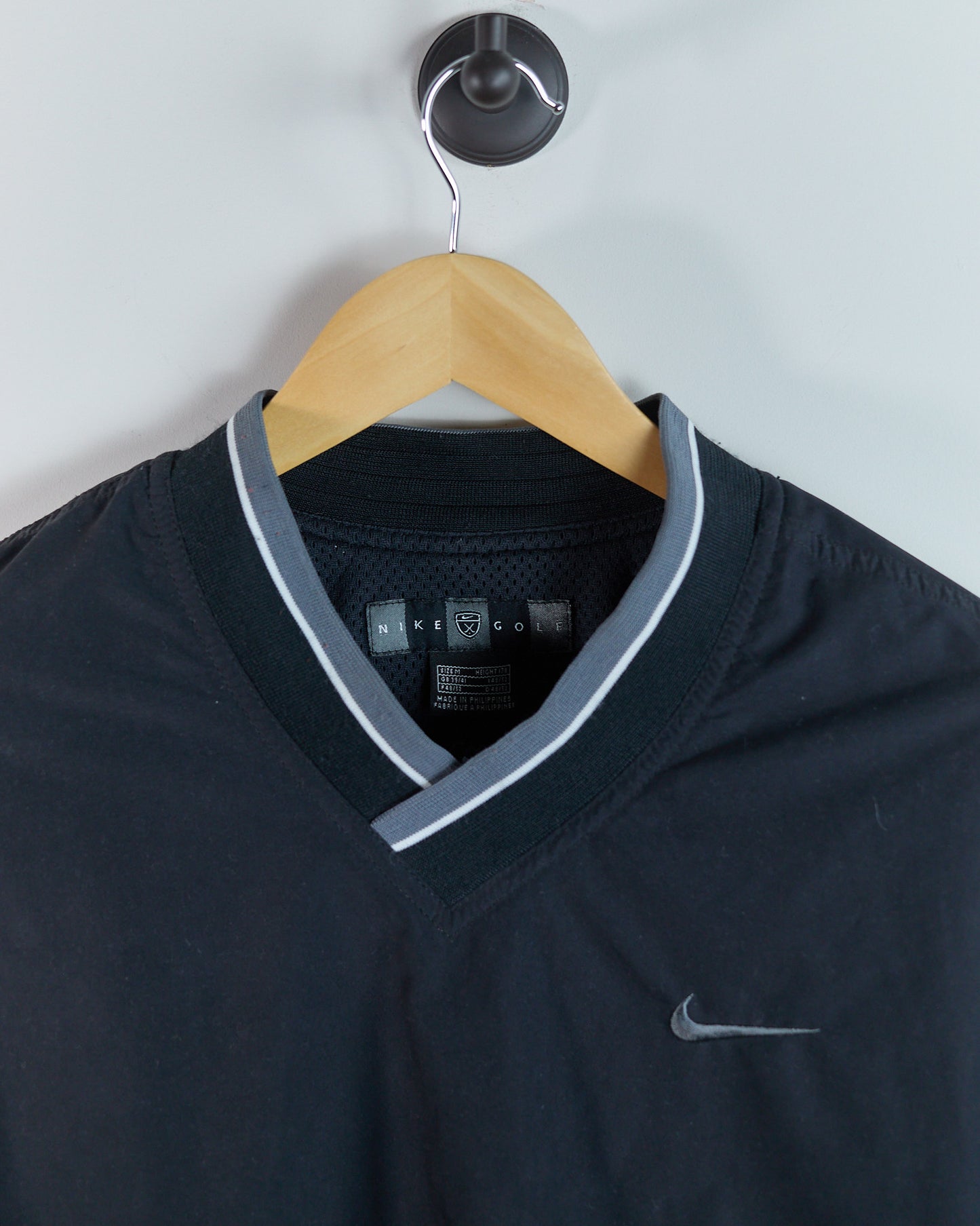 90s Nike Golf Black/Grey V Neck Windbreaker (M)