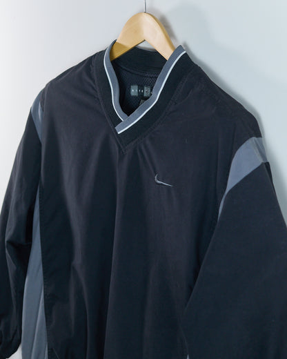 90s Nike Golf Black/Grey V Neck Windbreaker (M)