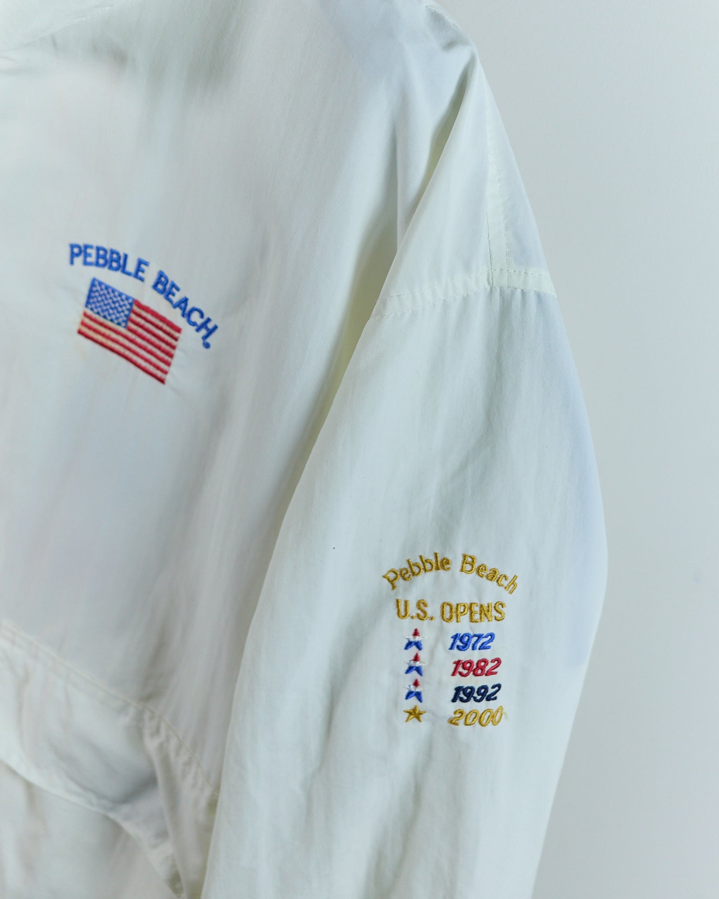 90s Starbus Windbreaker Jacket White Pebble Beach, 1992 Full Zip Jacket (XL)
