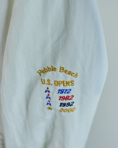 90s Starbus Windbreaker Jacket White Pebble Beach, 1992 Full Zip Jacket (XL)