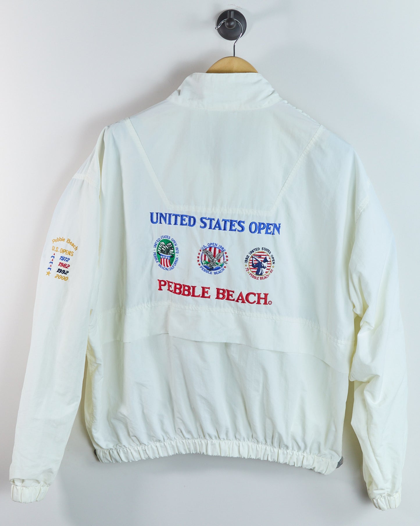 90s Starbus Windbreaker Jacket White Pebble Beach, 1992 Full Zip Jacket (XL)