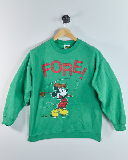 80s to 90s Tultex Green/Red Crew Neck Jumper (L)