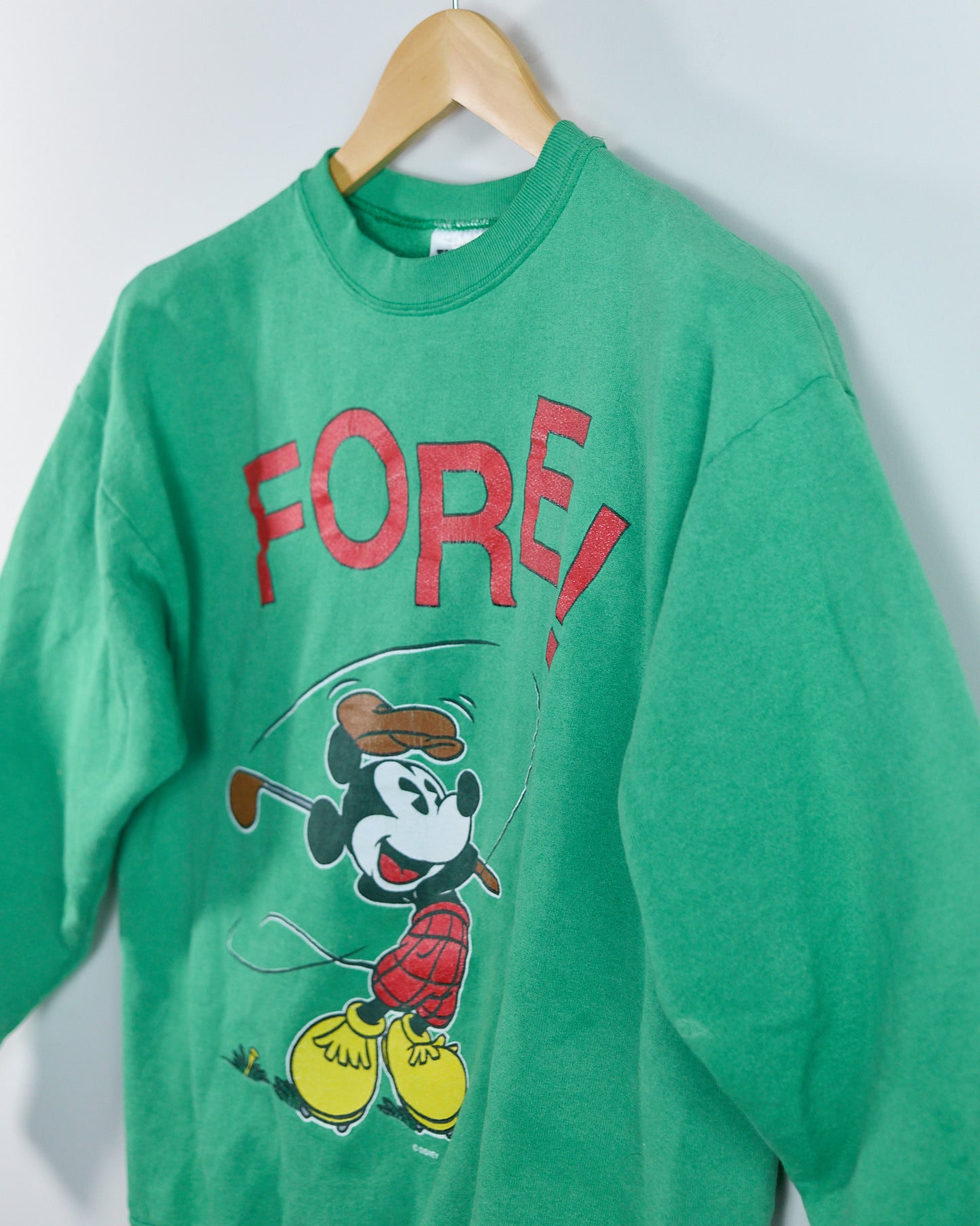 80s to 90s Tultex Green/Red Crew Neck Jumper (L)