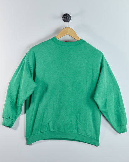 80s to 90s Tultex Green/Red Crew Neck Jumper (L)