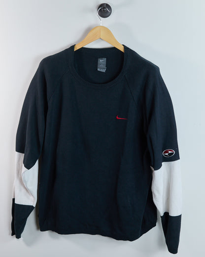 90s to 00s Nike Golf Tiger Woods Yin Yang Black/White Crew Neck Jumper (L)