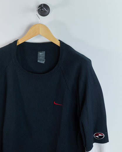 90s to 00s Nike Golf Tiger Woods Yin Yang Black/White Crew Neck Jumper (L)