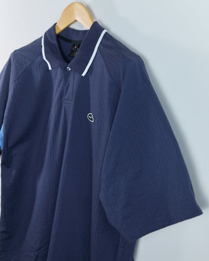 90s Nike Golf Dark Blue/Light Blue Polo (XL)