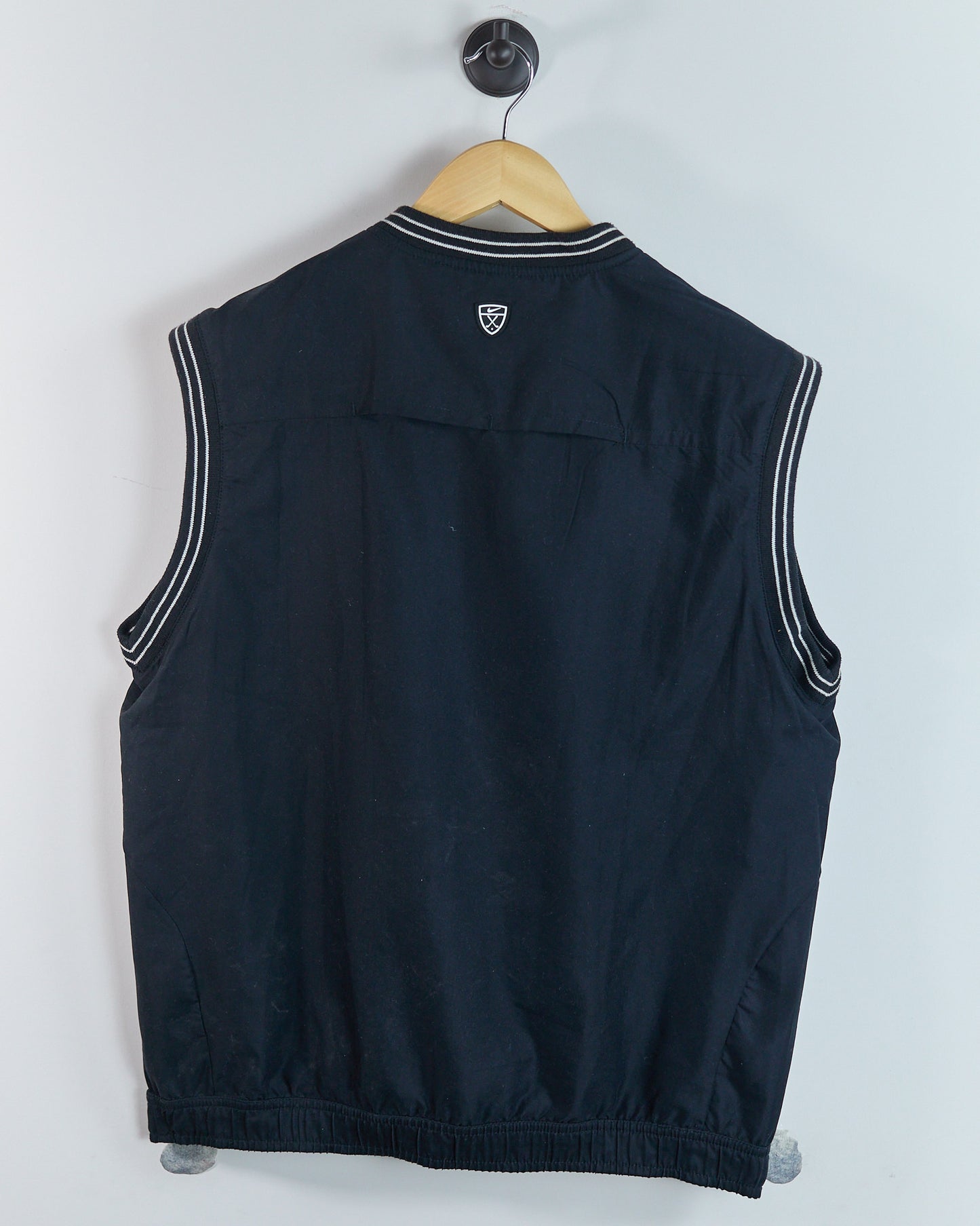 90s Nike Golf Black/White Crew Neck Windbreaker Vest (M)