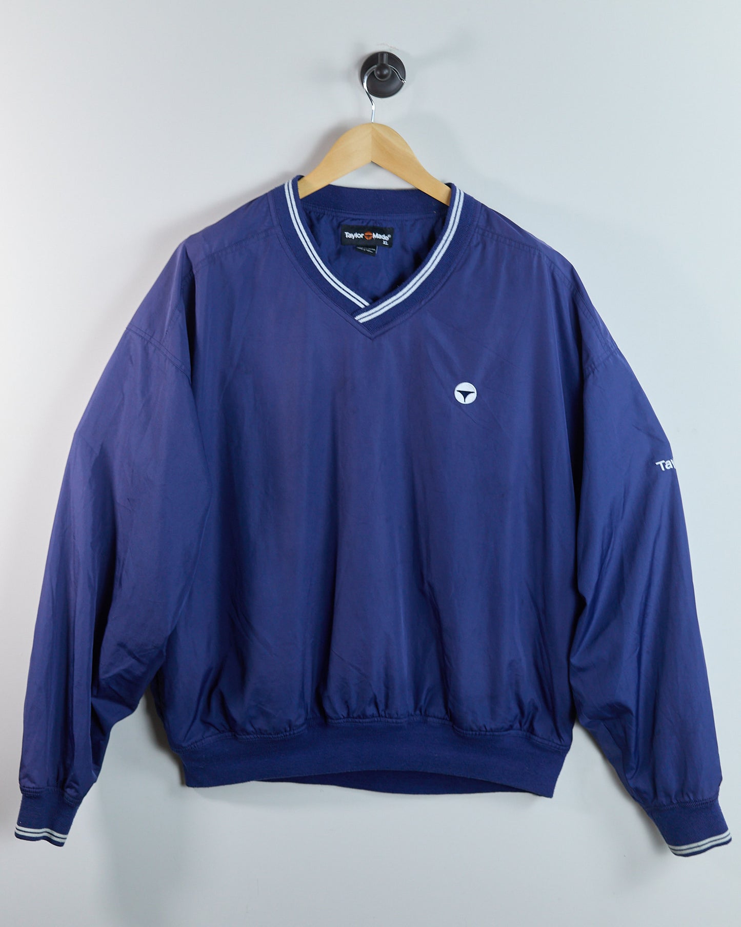 90s TaylorMade Blue/White V Neck Windbreaker (XL)