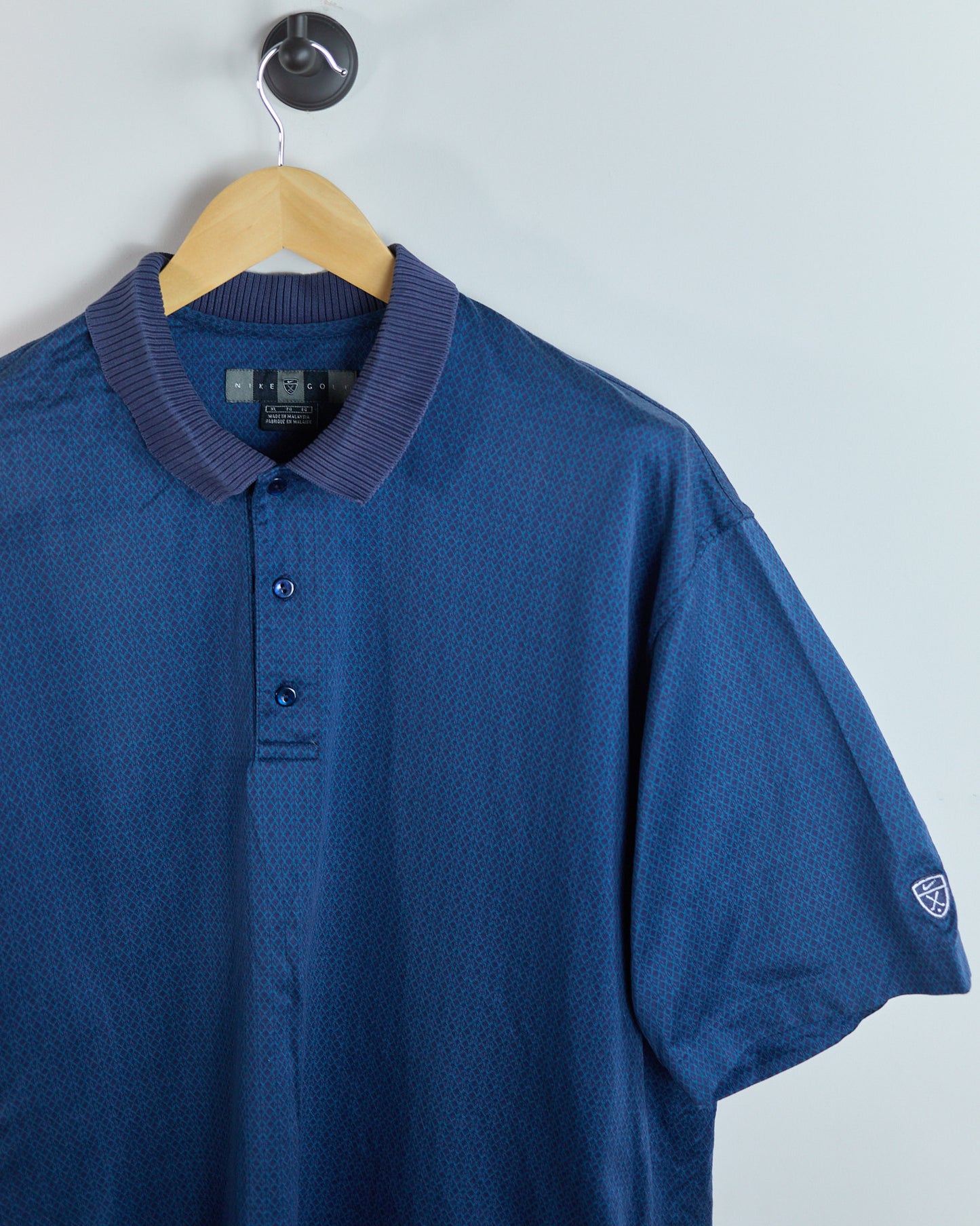 90s Nike Golf Blue Pattern Polo (XL)