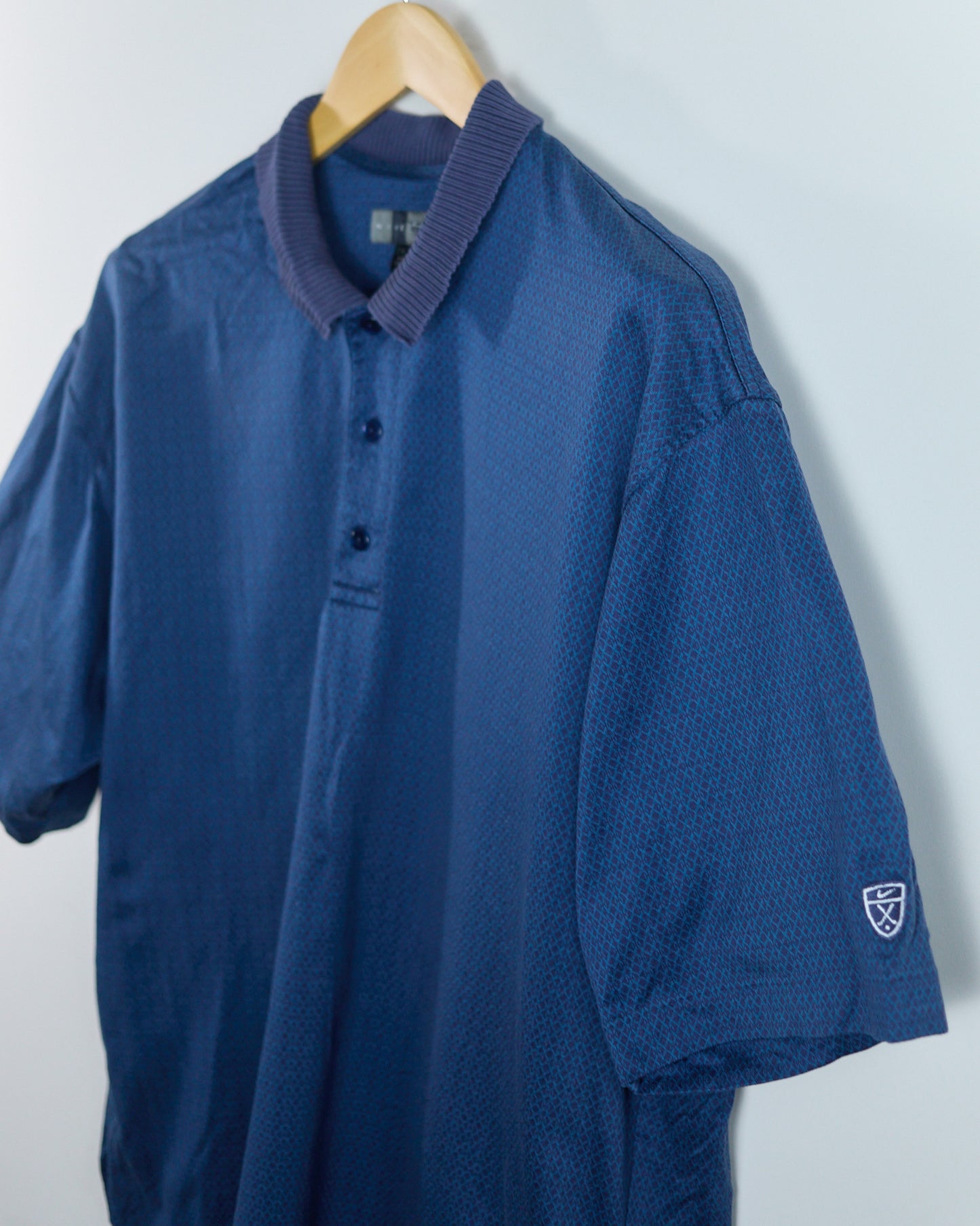 90s Nike Golf Blue Pattern Polo (XL)