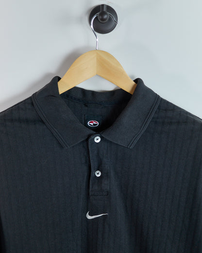 90s Nike Golf Yin Yang logo Charcoal/Black Polo (XL)