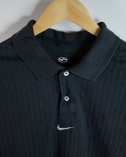 90s Nike Golf Yin Yang logo Charcoal/Black Polo (XL)