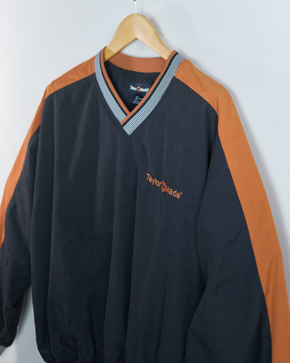 90s TaylorMade Black/Orange V Neck Windbreaker (M)