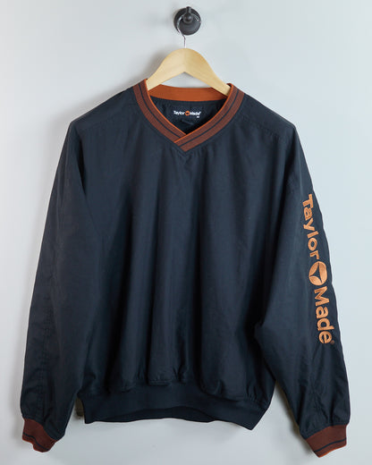 90s TaylorMade Black/Orange V Neck Windbreaker (M)