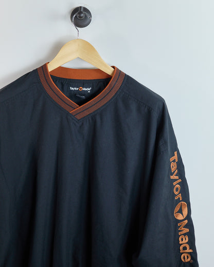 90s TaylorMade Black/Orange V Neck Windbreaker (M)