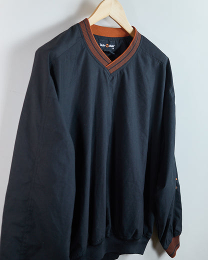 90s TaylorMade Black/Orange V Neck Windbreaker (M)