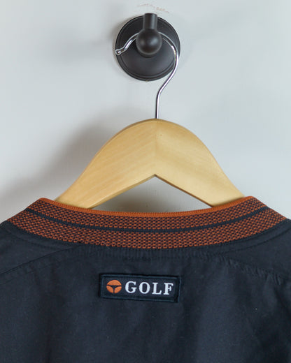 90s TaylorMade Black/Orange V Neck Windbreaker (M)