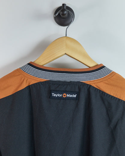 90s TaylorMade Black/Orange V Neck Windbreaker (L)