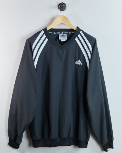 90s Adidas Golf Black/White V Neck Windbreaker (XL)