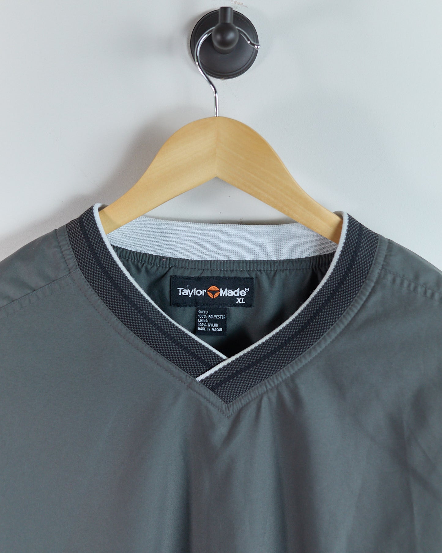 90s TaylorMade Dark Grey V Neck Windbreaker (XL)